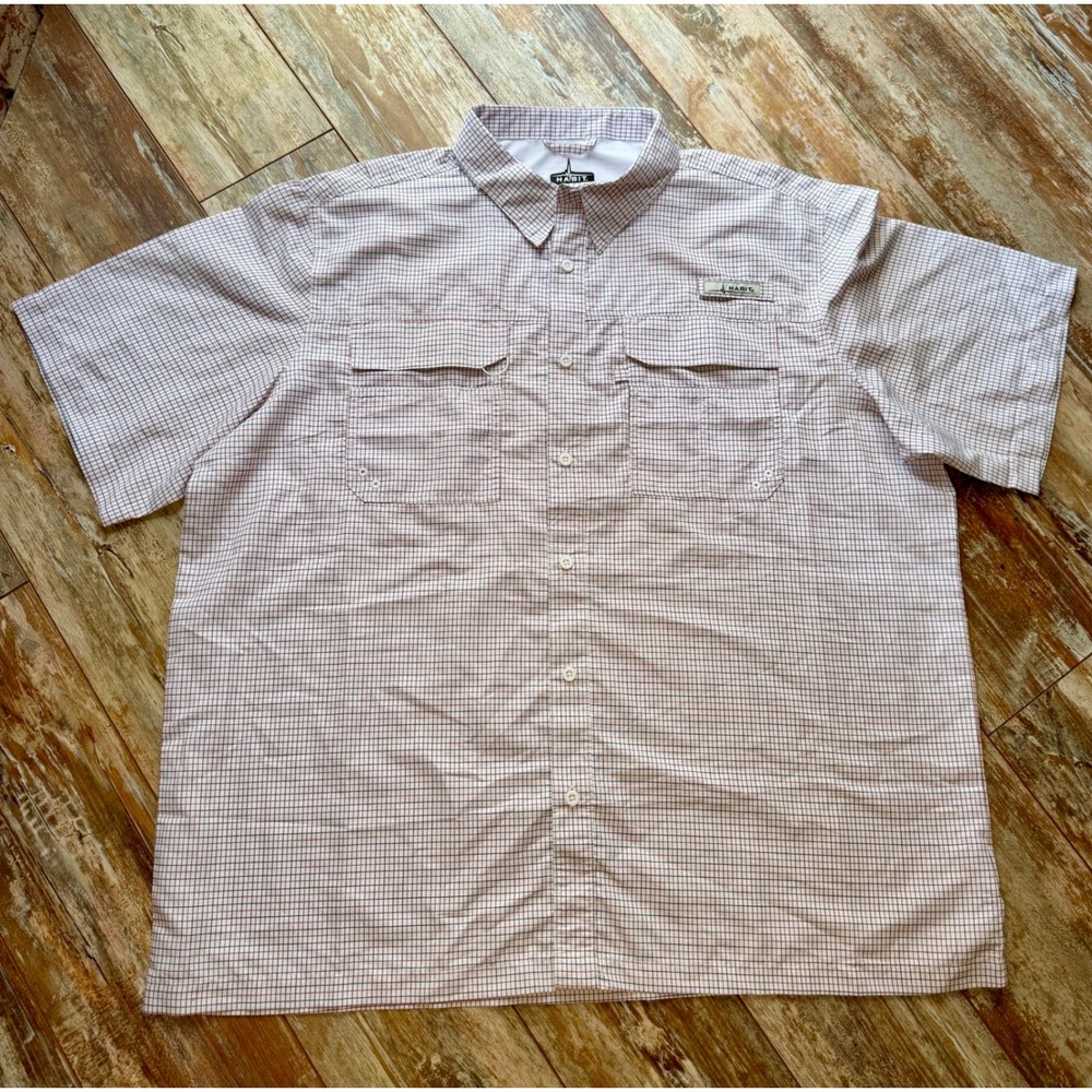 Habit Mens 2XL Short Sleeve Fishing Shirt Grid Plaid Vented Solar Factor 40+ UPF
